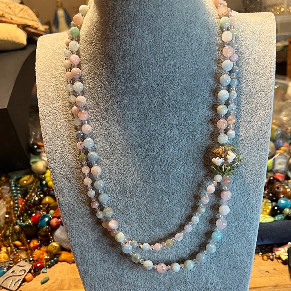 Elegant Pastel Quartz Beaded Necklace